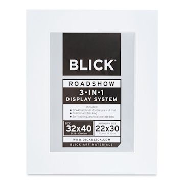 Open in modal - Blick Roadshow 3-in-1 System - White, Double Mat, 32" x 40" (21-3/4" x 29-3/4" Opening)