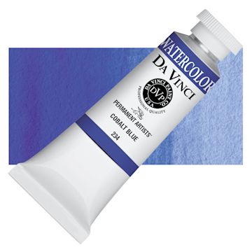 Open in modal - Da Vinci Artists' Permanent Watercolor - Cobalt Blue, 37 ml tube and swatch