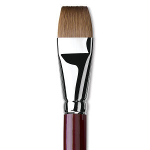 Da Vinci Kolinsky Red Oil Sable Brush - Bright, Long Handle, Size 22