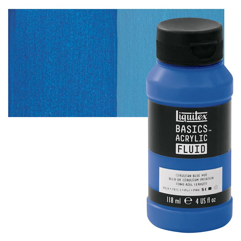 Liquitex Basics Acrylic Fluid Paint Cerulean Blue Hue, 118 ml BLICK