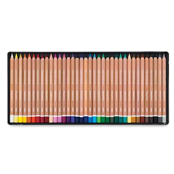 Open in modal - Cretacolor Mega Colored Pencil Sets - Components of 36 pc Set shown in storage tray
