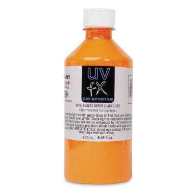 Tri-Art UVFX Black Light Poster Paint - Fluorescent Tangerine, 120 ml
