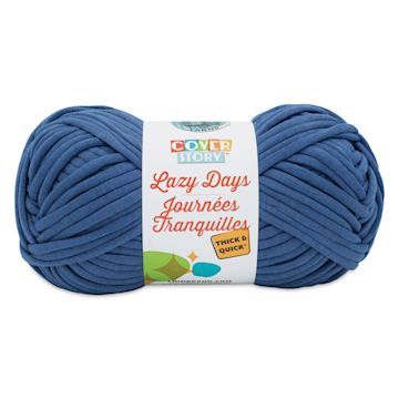 Open in modal - Lion Brand Cover Story Lazy Days Thick & Quick Yarn - Navy, 125 yards