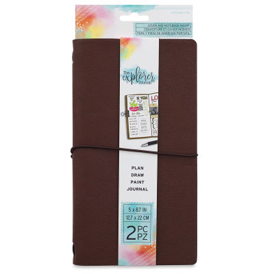 Momenta The Explorer Journal - Front view of Brown Faux Leather Journal