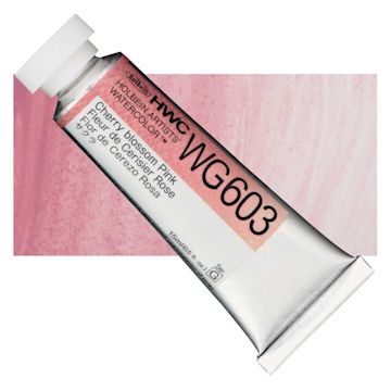 Open in modal - Holbein Artists' Watercolor - Cherry Blossom Pink, 15 ml tube and swatch