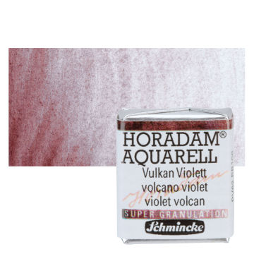 Schmincke Horadam Aquarell Artist Watercolor - Volcano Violet, Supergranulation, Half Pan with Swatch
