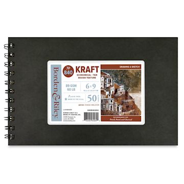 Open in modal - Borden & Riley #840 Kraft Paper Sketchbook - 9" x 6", front cover