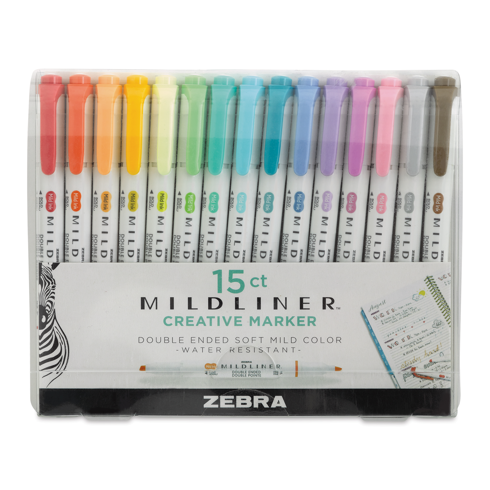 Zebra Mildliner Creative Marker - 5 Fluorescent Colors Set 