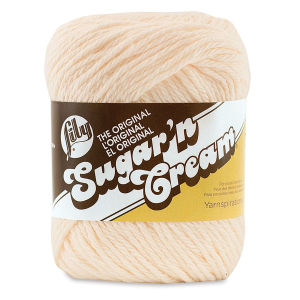 Lily Sugar N' Cream Yarn - 2.5 oz, 4-Ply, Soft Ecru