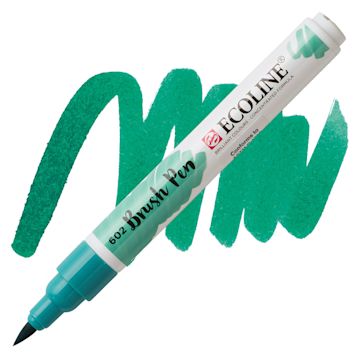 Open in modal - Royal Talens Ecoline Brush Marker - Deep Green marker and swatch