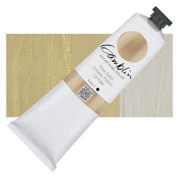 Open in modal - Gamblin Artist's Oil Color - Pale Gold, 150 ml tube and swatch