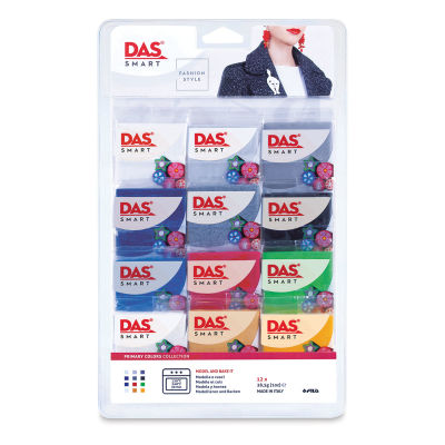 DAS Smart Polymer Clays - Primary Colors, Set of 12 (front of package)