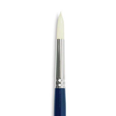 Silver Brush Bristlon Stiff White Synthetic Brush - Round, Size 6, Short Handle (close-up)