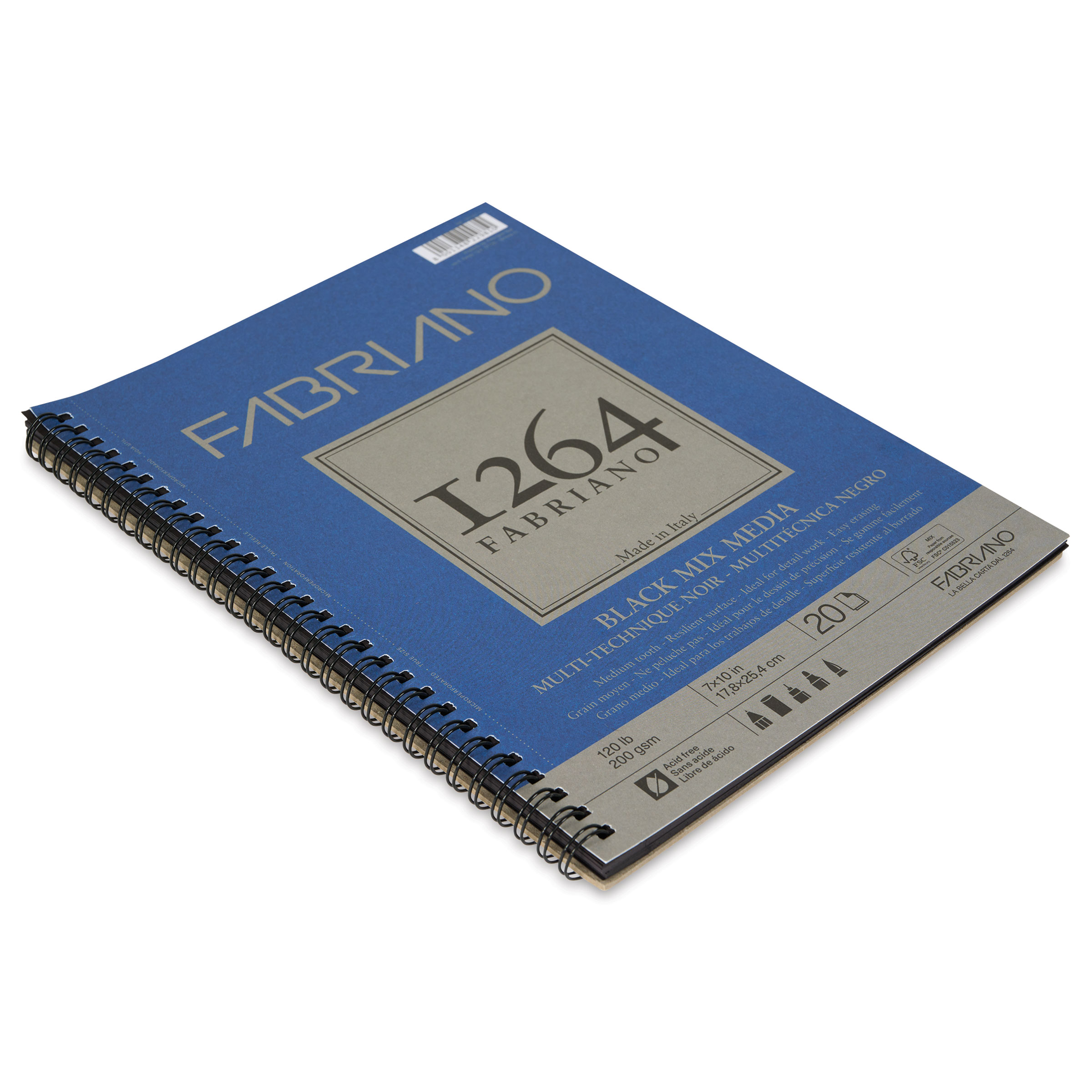 Fabriano F2 schetsboek, 24 x 33 cm, gladde afwerking, 110 g/m2