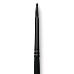 Grumbacher Black Diamond Black Hog Bristle Brush - Round, Long Handle, Size 1