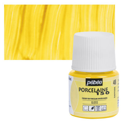 Pebeo Porcelaine 150 Paint - Daffodil, Opaque, 45 ml bottle (swatch and bottle)