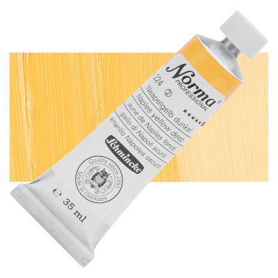 Schmincke Norma Professional Oil Paint - Naples Yellow, 35 ml, Tube with Swatch