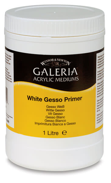 Acrylic Gesso Primer - Front view of 1 liter jar
