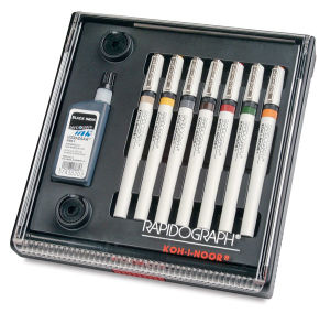 Koh-I-Noor Rapidogrpah - 7-Pen Slim Pack Set  Outside of Package