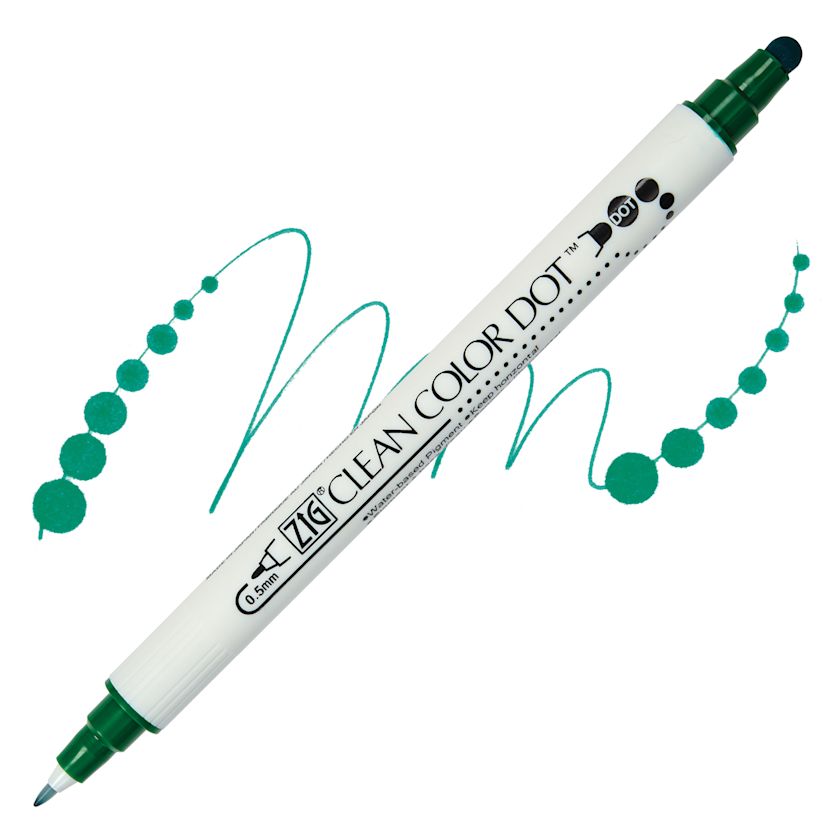 Zig Clean Color Dot Dual Tip Marker - Green | BLICK Art Materials