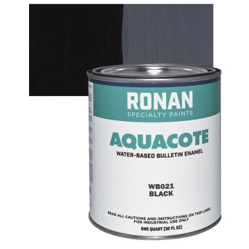 Ronan Aquacote Water-Based Acrylic Color - Black, Quart