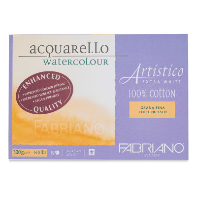 Fabriano Artistico Enhanced Watercolor Block - Extra White, Cold Press, 14" x  20"