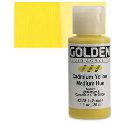 Golden Fluid Acrylics - Cadmium Yellow Medium Hue, 1 oz bottle
