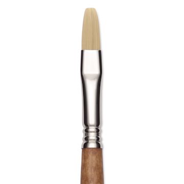 Open in modal - Escoda Futura Synthetic Bristle Brush - Series 5424, Flat, Size 10, Long Handle, close-up
