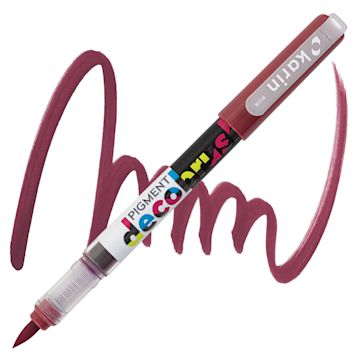 Open in modal - Karin Pigment Decobrush Marker - Burgundy marker and swatch