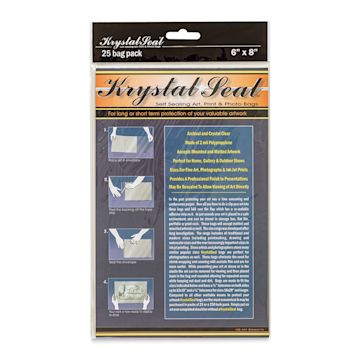 Open in modal - Krystal Seal Self-Sealing Art, Print, and Photo Bag Pack - 6" x 8", Pkg of 25