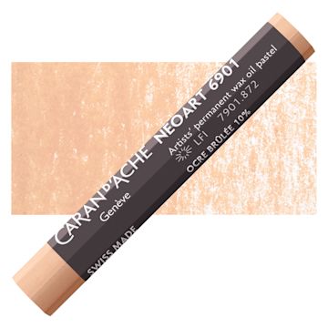Open in modal - Caran d’Ache Neoart 6901 Pastel - Burnt Ochre 10%, pastel and swatch