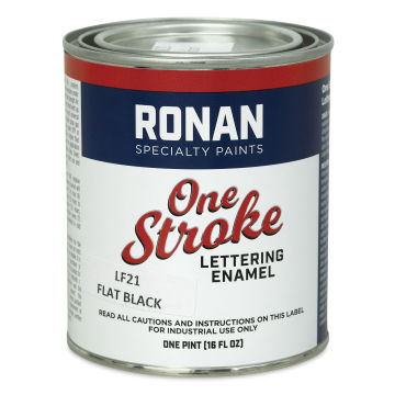 Ronan One Stroke Lettering Enamel - Flat Black, Pint (Front)