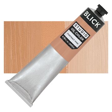 Open in modal - Blick Studio Oil Paint - Rosy Beige, 200 ml tube and swatch