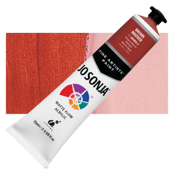 Jo Sonja's Artist Acrylic - Brown Madder, 2.5 oz tube and swatch