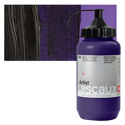 Lascaux Artist Acrylics - Dioxazine Violet Deep, 390 ml Tube
