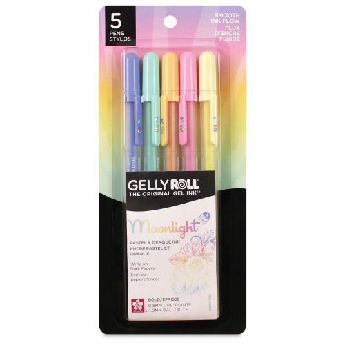 Sakura Gelly Roll Moonlight Pens - Pastel Colors, Set of 5, Fine Point