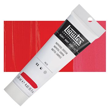 Open in modal - Liquitex Heavy Body Artist Acrylic - Naphthol Crimson, 4.65 oz Tube and swatch