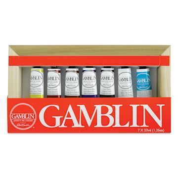 Open in modal - Gamblin Artists' Oil Color - Gift Set, Set of 7 with panel (Front of package)