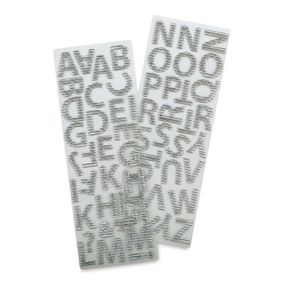 Momenta Alphabet Stickers - Silver Foil, Uppercase, Crimped