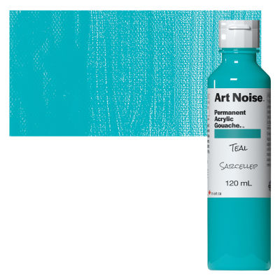 Tri-Art Art Noise Permanent Acrylic Gouache - Teal, 120 ml, Bottle with swatch