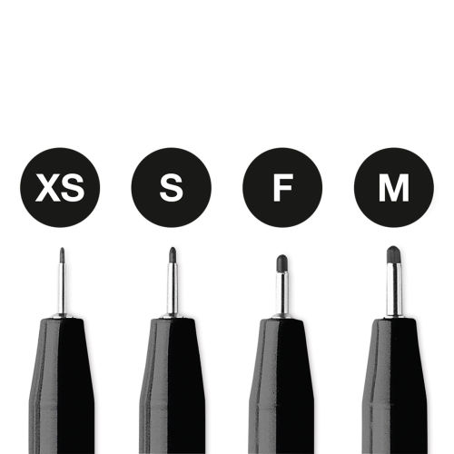Faber-castell PITT Artist Pens Set of 4, Assorted Sizes, Black or Sepia 