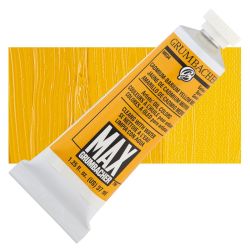 Grumbacher Max Artists' Water Miscible Oil Color -  Cadmium-Barium Yellow Medium, 37 ml tube