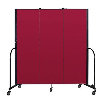 Open in modal - Screenflex Portable Room Dividers - 6 ft, Red, 3 Panel - front