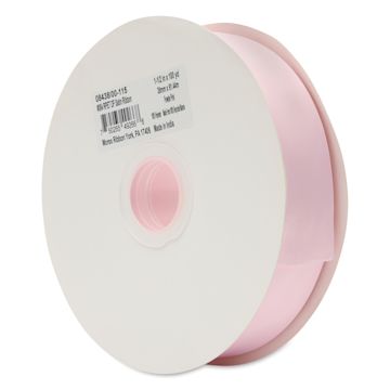 Open in modal - Morex Recycled Double Faced Satin Ribbon - Powder Pink, 1-1/2" x 100 yd, at an angle