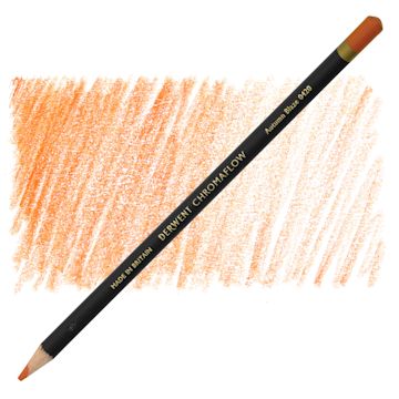 Open in modal - Derwent Chromaflow Colored Pencil - Autumn Blaze, swatch and pencil
