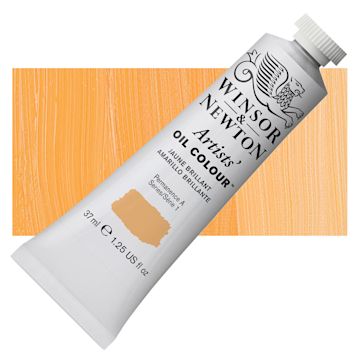 Open in modal - Winsor & Newton Artists' Oil Color - Jaune Brilliant, 37 ml, Tube and swatch