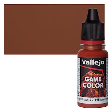 Open in modal - Vallejo Game Color Acrylic Paint - Grunge Brown - Bottle and Swatch