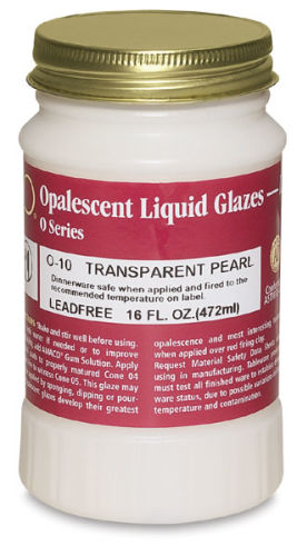 Amaco Opalescent Glaze, Transparent Pearl O-10, 1 Pint