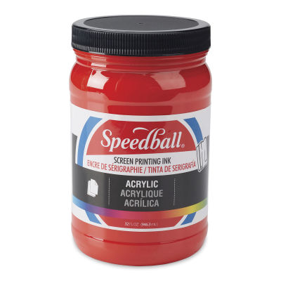 Speedball Permanent Acrylic Screen Printing Ink - Medium Red, Quart