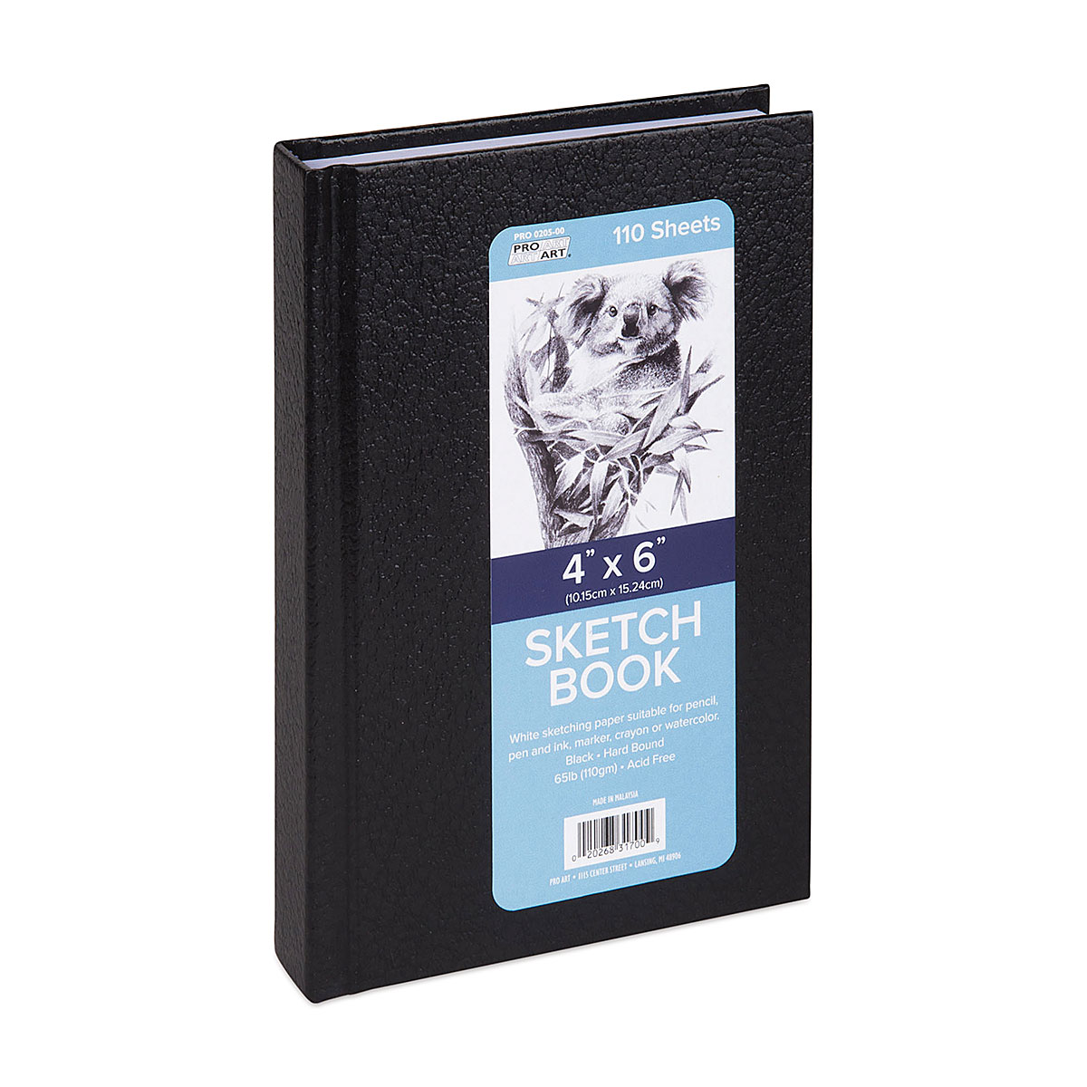 Pro Art Premier Sketch Book Travel 6x 4 White 74lb Black 80